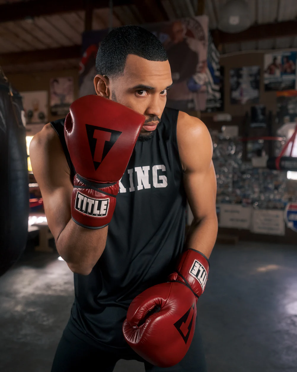 TITLE Boxing Blood Red Headgear and Sparring Gloves Bundle - Image 10